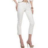 Skinny Cropped Side-Zip White Jean