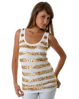 Sequin Striped Elongated Tank