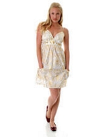 Smocked Backed Sundress With Gold Beads