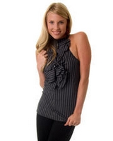 Ruffle Placket Cut-Away Top