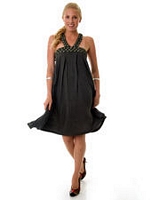 Embellished V-Strap Dress