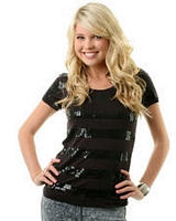 Sequin-Stripe Top
