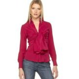 Paris Hilton Tie-Front Button-Down Shirt