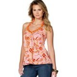 Paris Hilton Beaded-Trim Print Halter Top