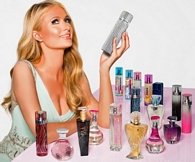 Paris Hilton presenting her fragrances