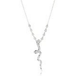 Sterling Silver Snake Pendant With Cubic Zirconia, 16