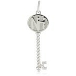 Sterling Silver 'NH' Initial Key Pendant with CZ, 16