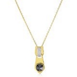 Sterling Silver with 18kt Gold Wash Pendant with CZ, 16