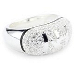 Sterling Silver Pave Initial Ring with CZ, Size 7