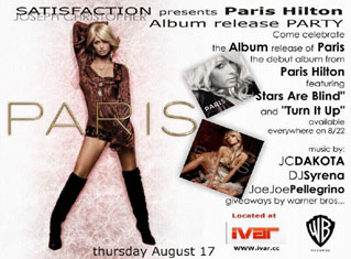 Satisfaction presents Paris Hilton Album Release Party